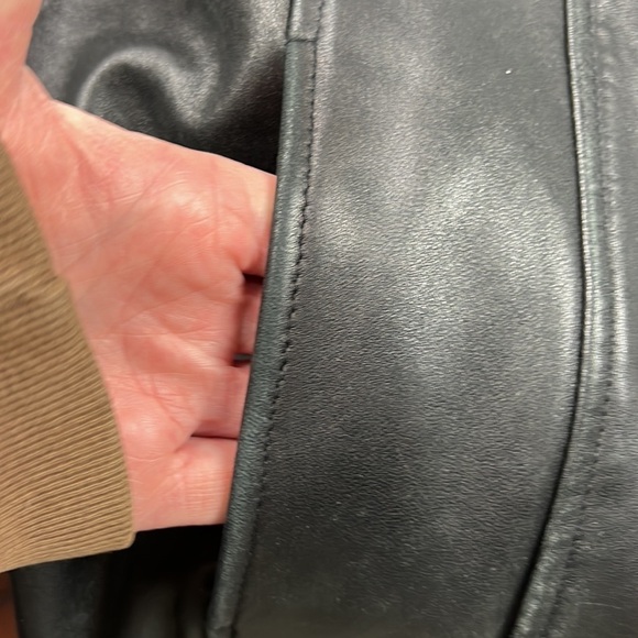 Danier Black Leather Button Up Coat - Picture 9 of 12